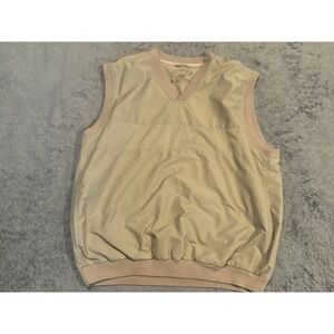 Cutter & Buck Vest Mens XL Beige Golf Pullover Windbreaker Sleeveless Outdoor